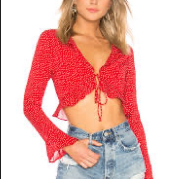 superdown Tops - Revolve superdown small red tie top